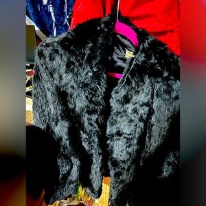 Vintage black rabbit fur coat
